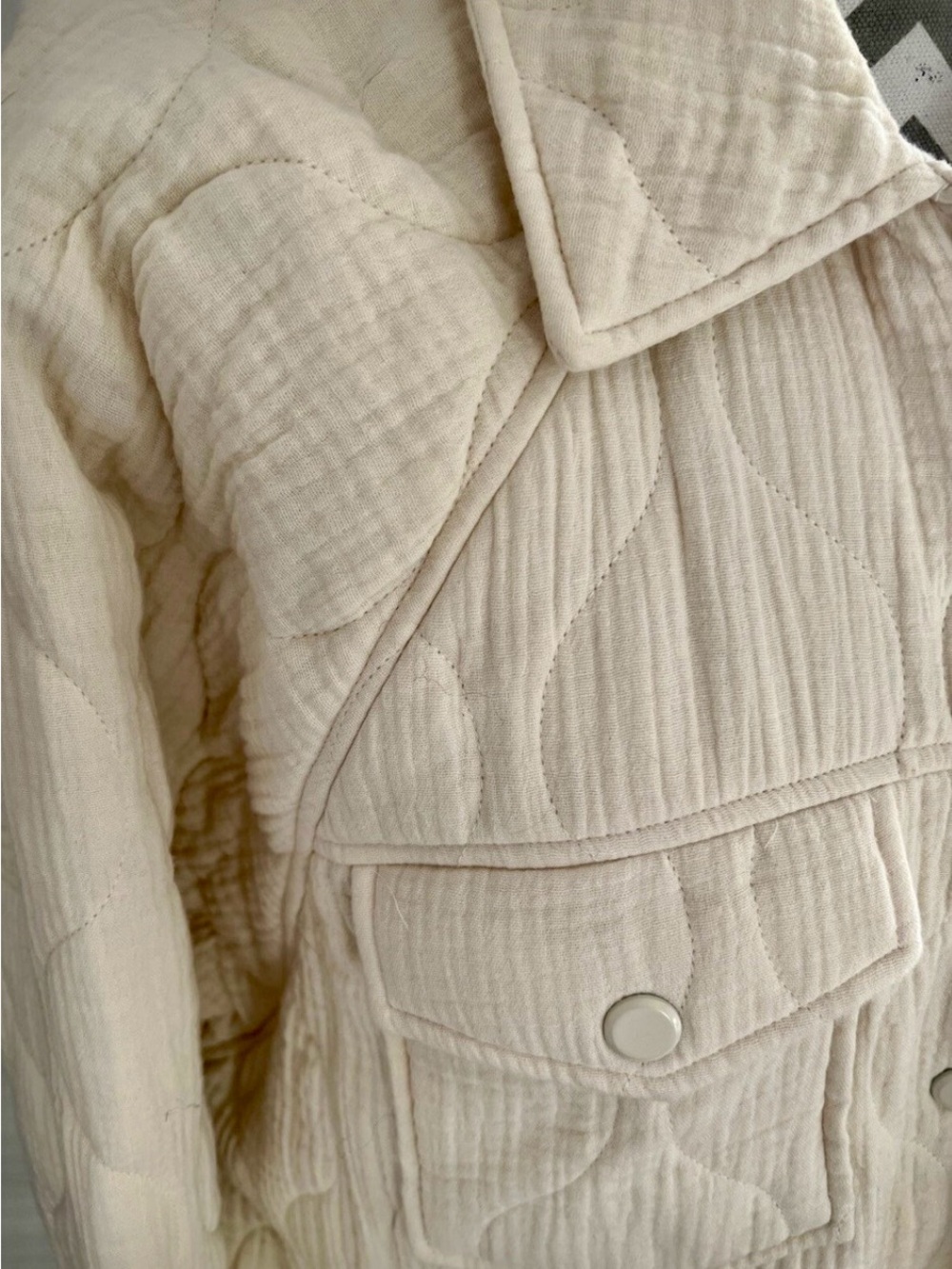 Women's Quilted Cream 100% Cotton Jacket